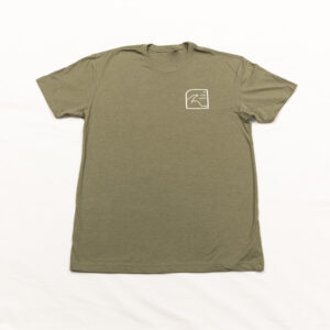 image of a green tee with a small design in the upper left chest