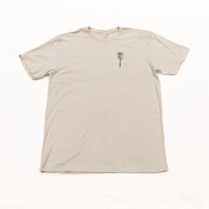 image of a tan t-shirt with a sign design